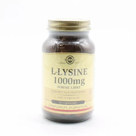 Solgar L-Lysine 1000mg 50 comprimés - Univers Pharmacie
