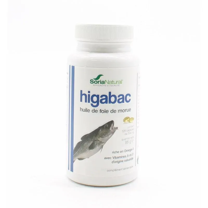 Higabac Huile de Foie de Morue 125 capsules - Univers Pharmacie