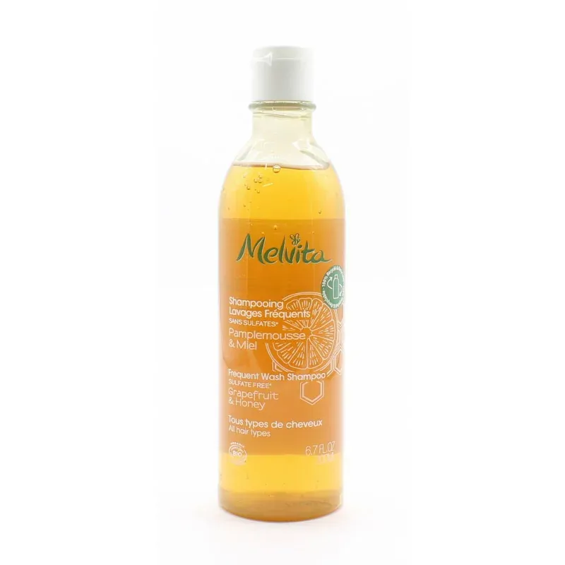 Melvita Shampooing Lavages Fréquents Pamplemousse & Miel Bio 200ml - Univers Pharmacie