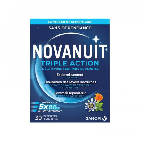 Novanuit Triple Action 30 comprimés - Univers Pharmacie