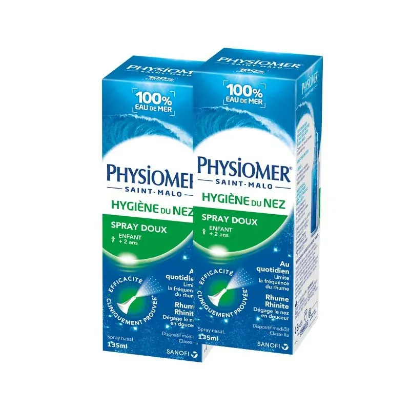 Physiomer Spray Doux Hygiène du Nez 2X135ml - Univers Pharmacie