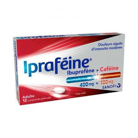 Ipraféine Ibuprofène 400mg Caféine 100mg 12 comprimés