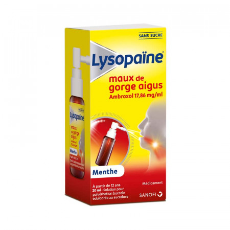 Lysopaïne Maux de Gorge Ambroxol Menthe 20 ml - Univers Pharmacie