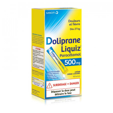 Doliprane Liquiz 500mg 12 sachets - Univers Pharmacie