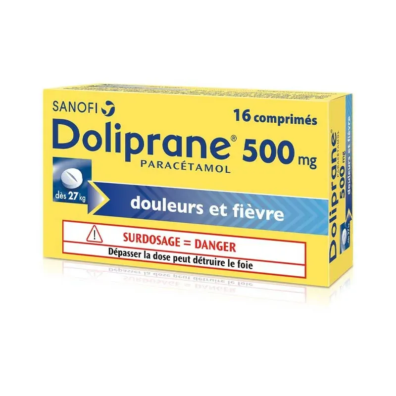 Doliprane 500mg 16 comprimés - Univers Pharmacie