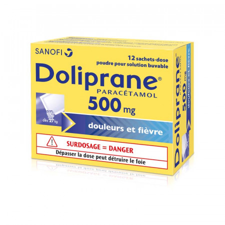 Doliprane 500mg 12 sachets-dose - Univers Pharmacie