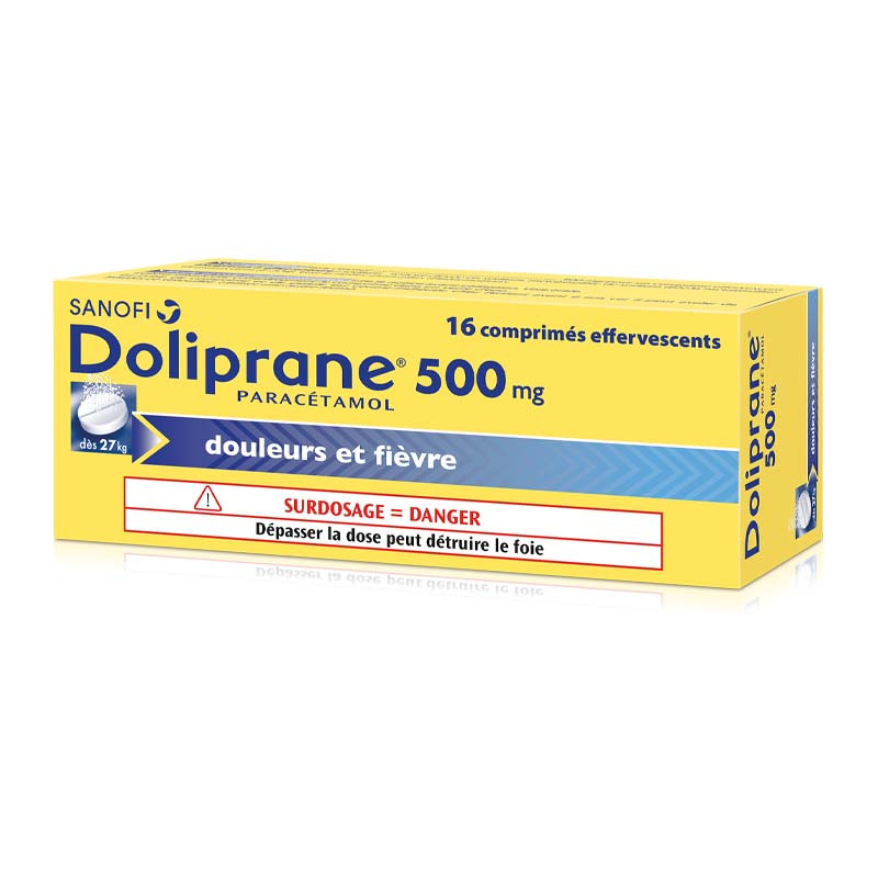 Doliprane 500mg 16 comprimés effervescents - Univers Pharmacie Doliprane 500mg 16 comprimés effervescents - Univers Pharmacie