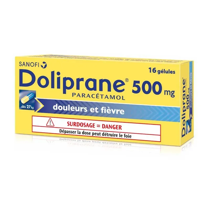 Doliprane 500mg 16 gélules - Univers Pharmacie