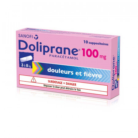 Doliprane 100mg 10 suppositoires - Univers Pharmacie