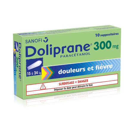 Doliprane 300mg 10 suppositoires - Univers Pharmacie