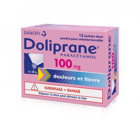 Doliprane 100mg 12 sachets-dose - Univers Pharmacie