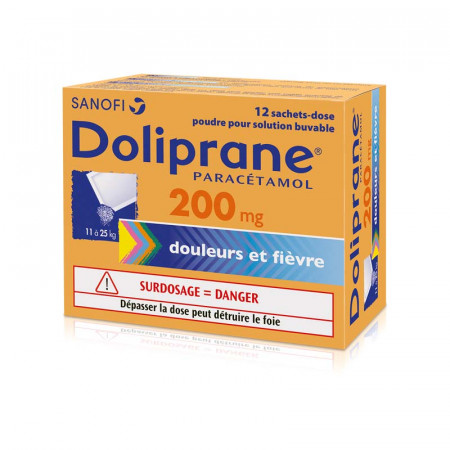 Doliprane 200mg 12 sachets-dose - Univers Pharmacie