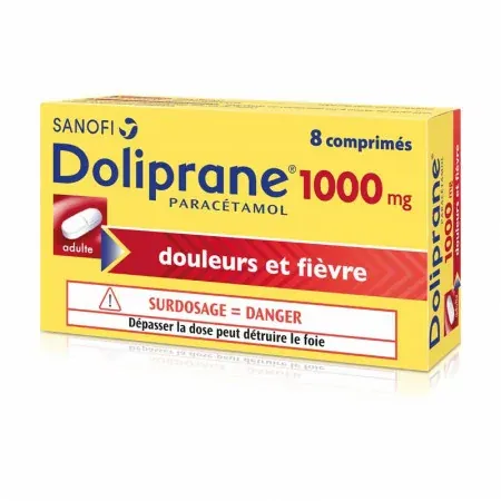Doliprane 1000mg  8 comprimés - Univers Pharmacie