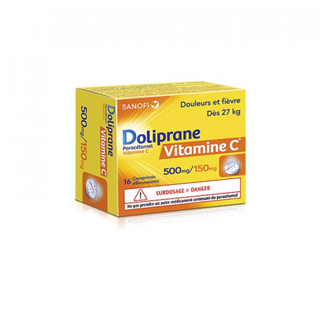 Doliprane Vitamine C 500mg/150mg 16 comprimés - Univers Pharmacie