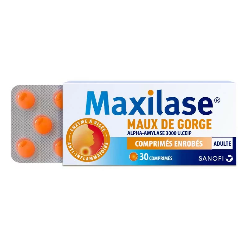 Maxilase Maux de Gorge 30 comprimés - Univers Pharmacie