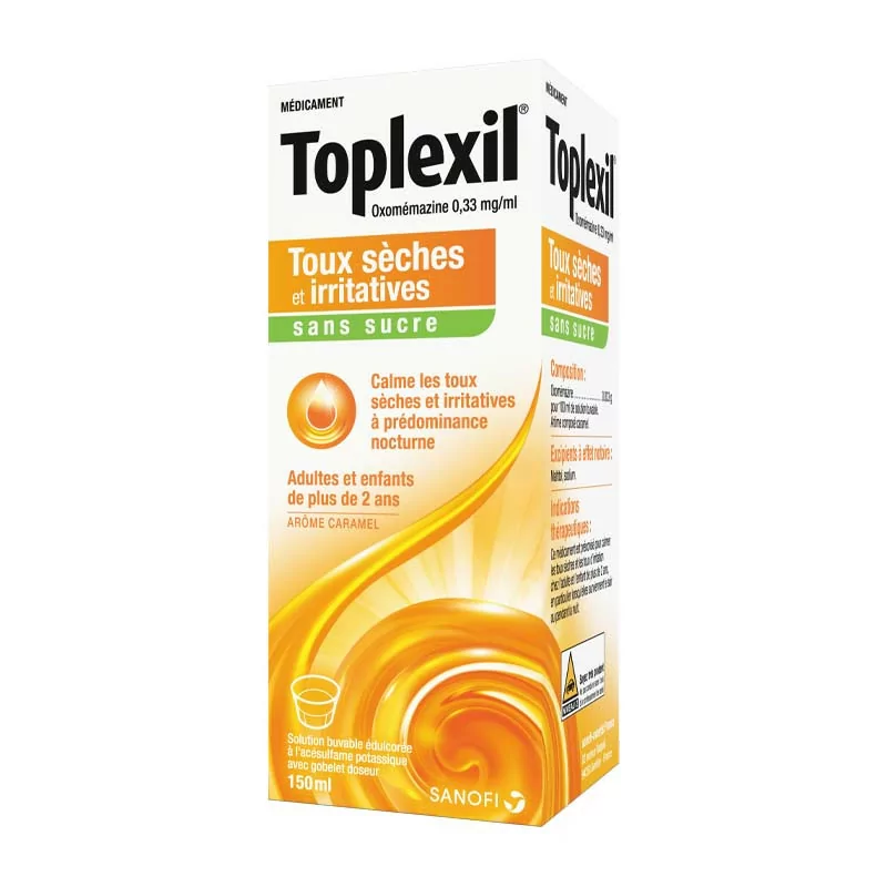 Toplexil Sirop sans sucre 150ml - Univers Pharmacie