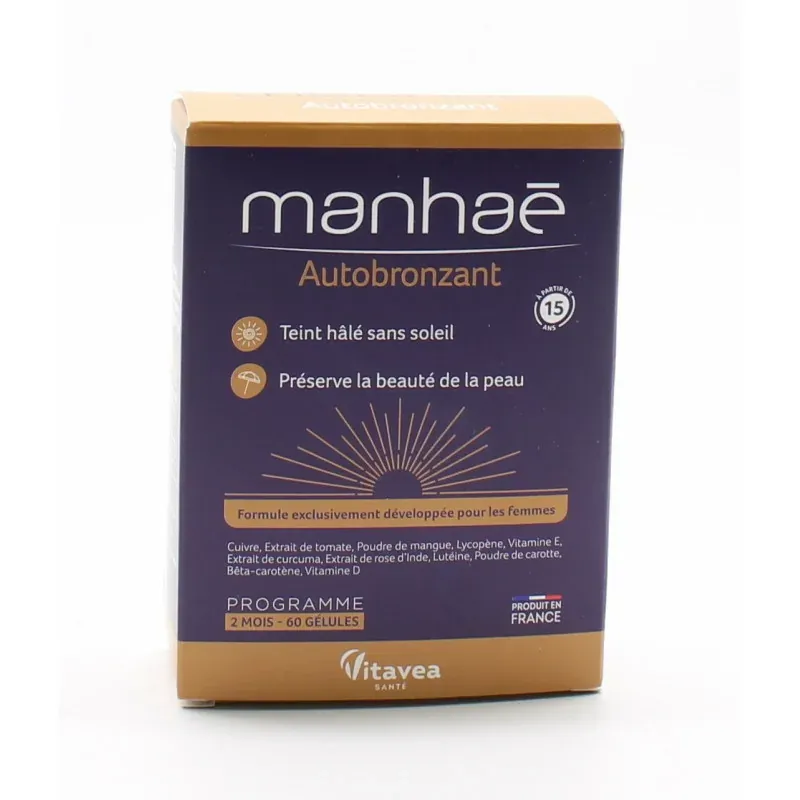Manhaé Autobronzant 60 gélules - Univers Pharmacie