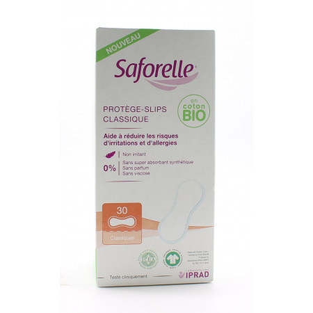 Saforelle Protège-slips Classique en coton Bio x30 - Univers Pharmacie