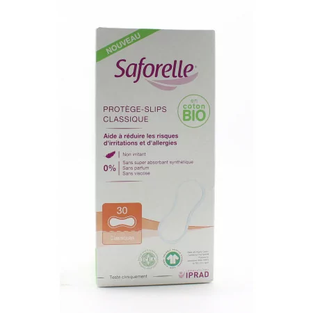 Saforelle Protège-slips Classique en coton Bio x30 - Univers Pharmacie