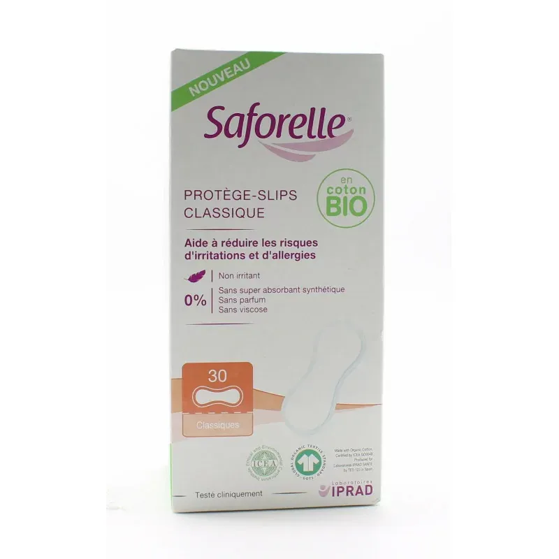 Saforelle Protège-slips Classique en coton Bio x30 - Univers Pharmacie