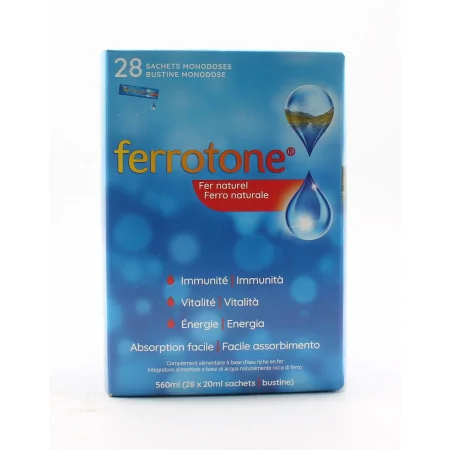 Ferrotone Fer Naturel 28 sachets - Univers Pharmacie