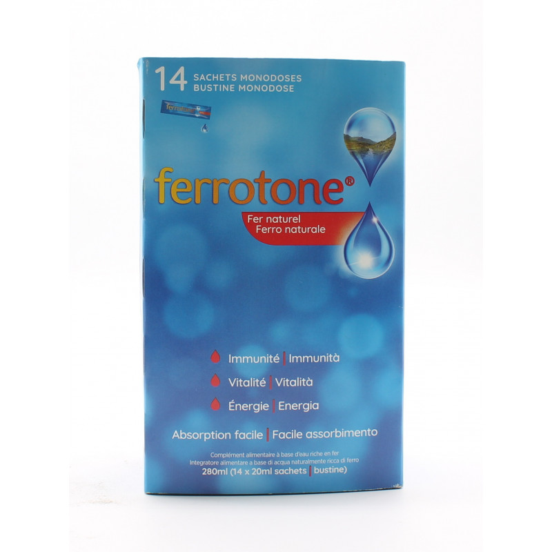 Ferrotone Fer Naturel 14 sachets - Univers Pharmacie Ferrotone Fer Naturel 14 sachets - Univers Pharmacie