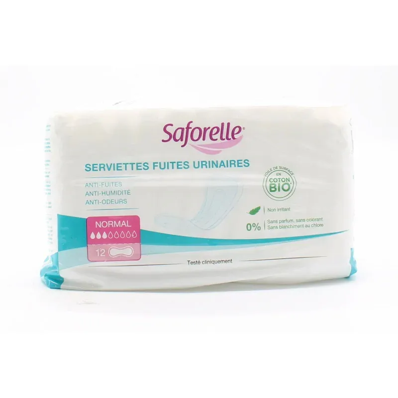 Saforelle Serviettes Fuites Urinaires Normal x12 - Univers Pharmacie
