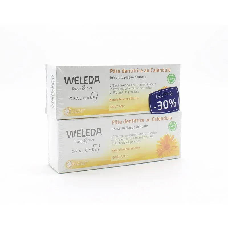Weleda Pâte Dentifrice au Calendula 2X75ml