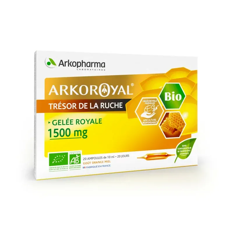 Arkopharma ArkoRoyal Trésor de la Ruche 1500mg Bio 20 ampoules - Univers Pharmacie