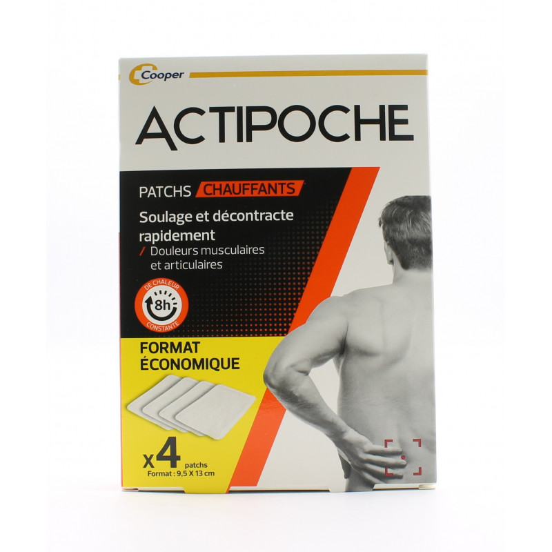 Actipoche Patchs Chauffants 9,5X13cm X4 - Univers Pharmacie