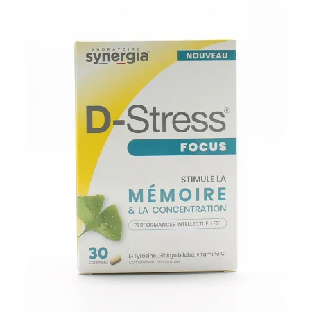 Synergia D-Stress Focus 30 comprimés - Univers Pharmacie