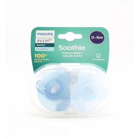 Philips Avent Sucettes Soothie 0-6m Bleu X2 - Univers Pharmacie