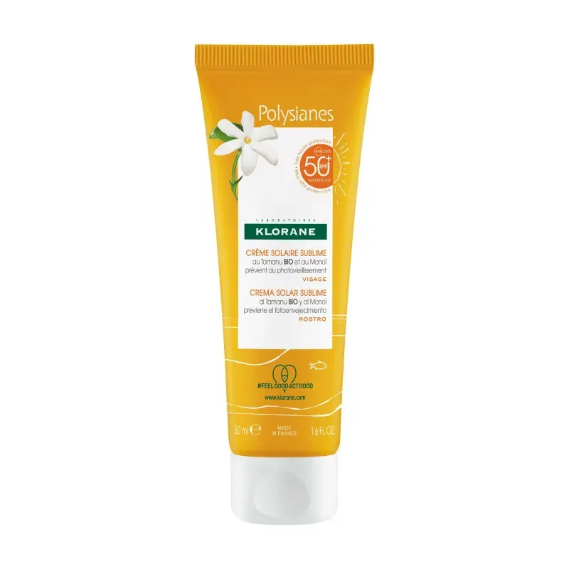 Klorane Polysianes Crème Solaire Sublime Visage SPF50+ 50ml - Univers Pharmacie