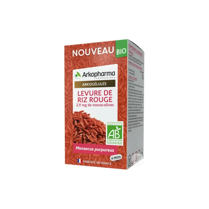 Arkopharma Arkogélules Levure de Riz Rouge 2,9mg de monacolines 120 gélules - Univers Pharmacie