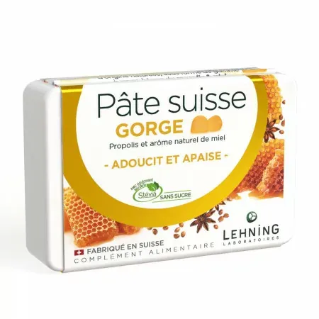 Lehning Pâte Suisse Gorge 40 pastilles - Univers Pharmacie