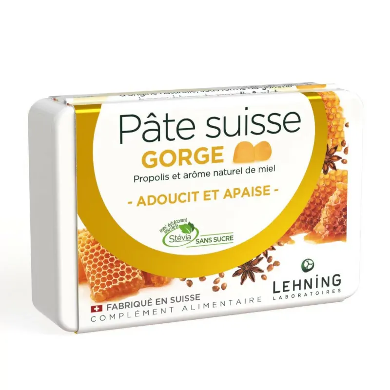 Lehning Pâte Suisse Gorge 40 pastilles - Univers Pharmacie