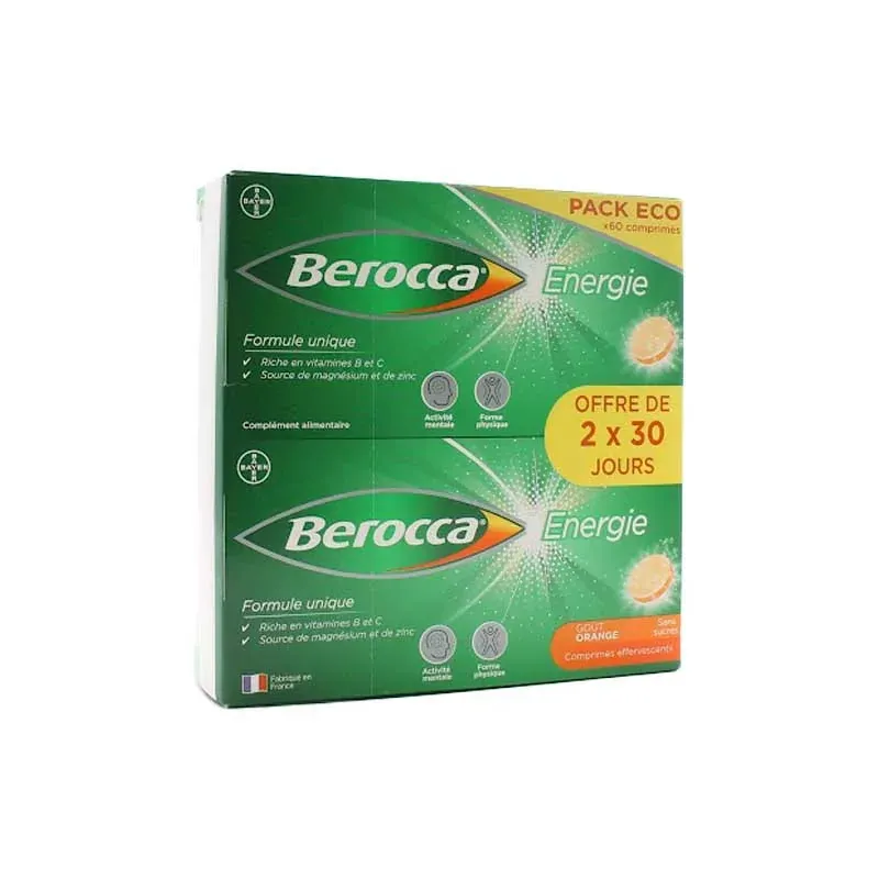 Berocca Energie 60 comprimés effervescents - Univers Pharmacie