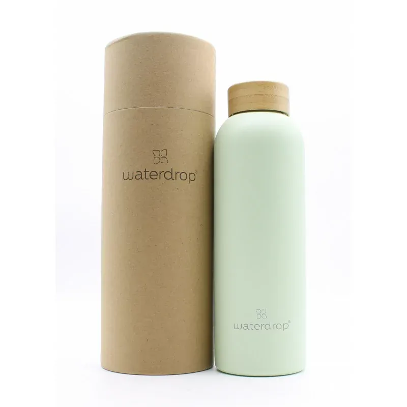Waterdrop Bouteille Inox Olive Pastel 600ml - Univers Pharmacie
