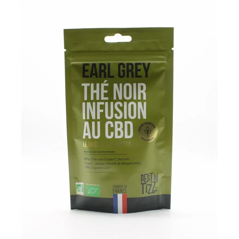 Rest in Tizz Thé Noir Infusion au CBD Earl Grey 50g - Univers Pharmacie