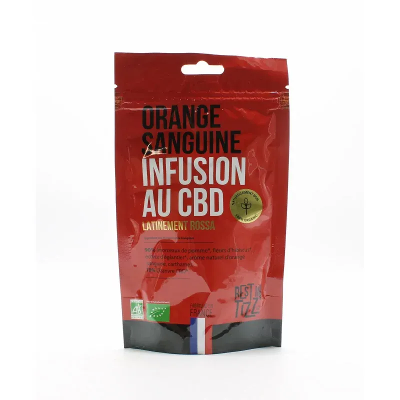 Rest in Tizz Infusion au CBD Orange Sanguine 50g - Univers Pharmacie