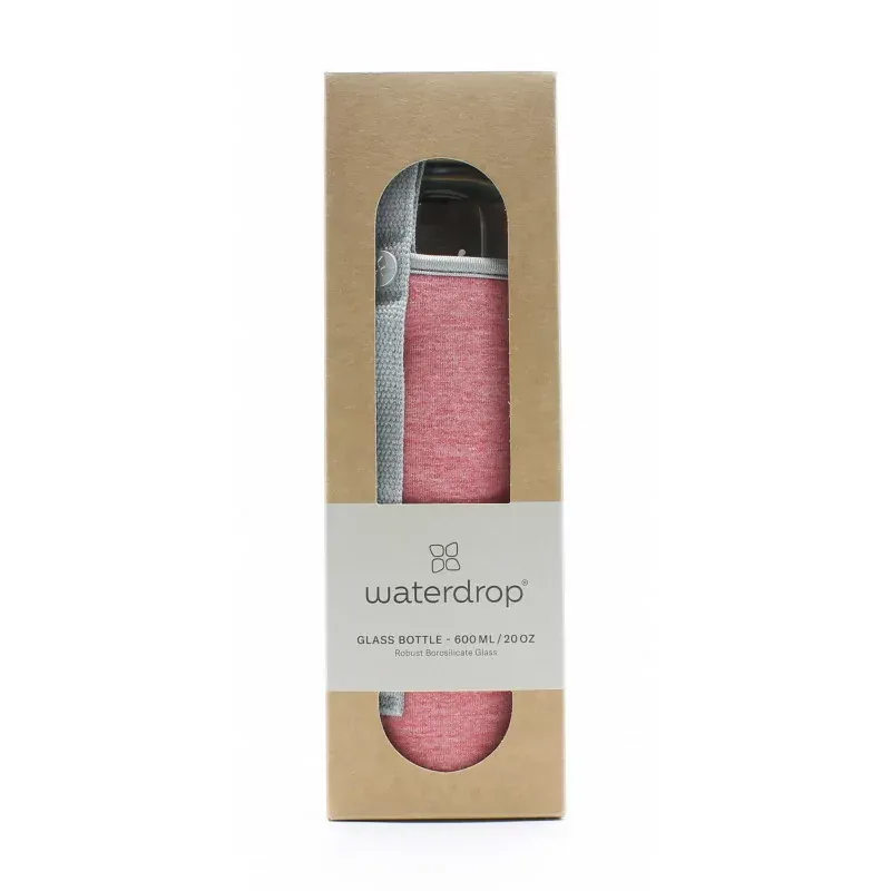 Waterdrop Bouteille Verre Relax + Manchon en Néoprène 600ml - Univers Pharmacie