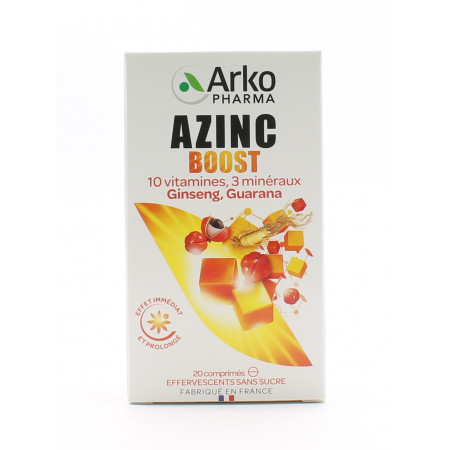 Arkopharma Azinc Boost 20 comprimés effervescents sans sucre - Univers Pharmacie