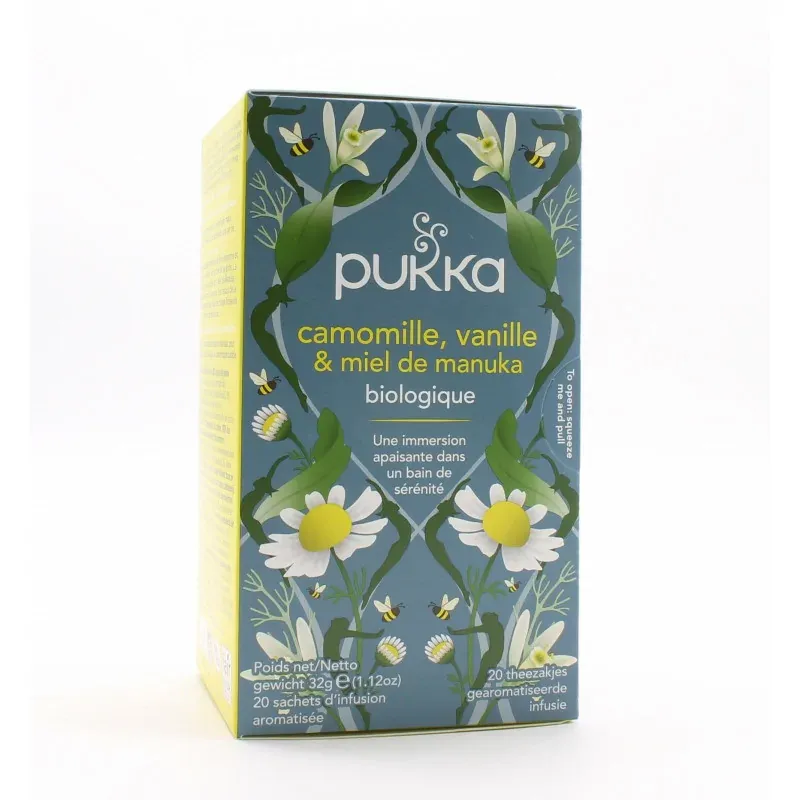 Pukka Camomille Vanille & Miel de Manuka Biologique 20 sachets - Univers Pharmacie