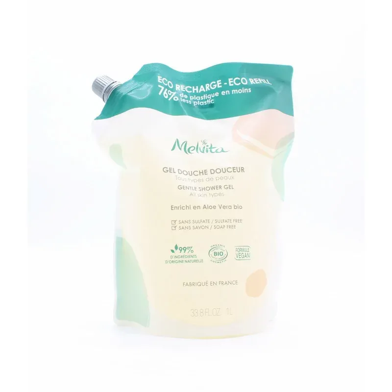 Melvita Gel Douche Douceur Eco Recharge 1L - Univers Pharmacie