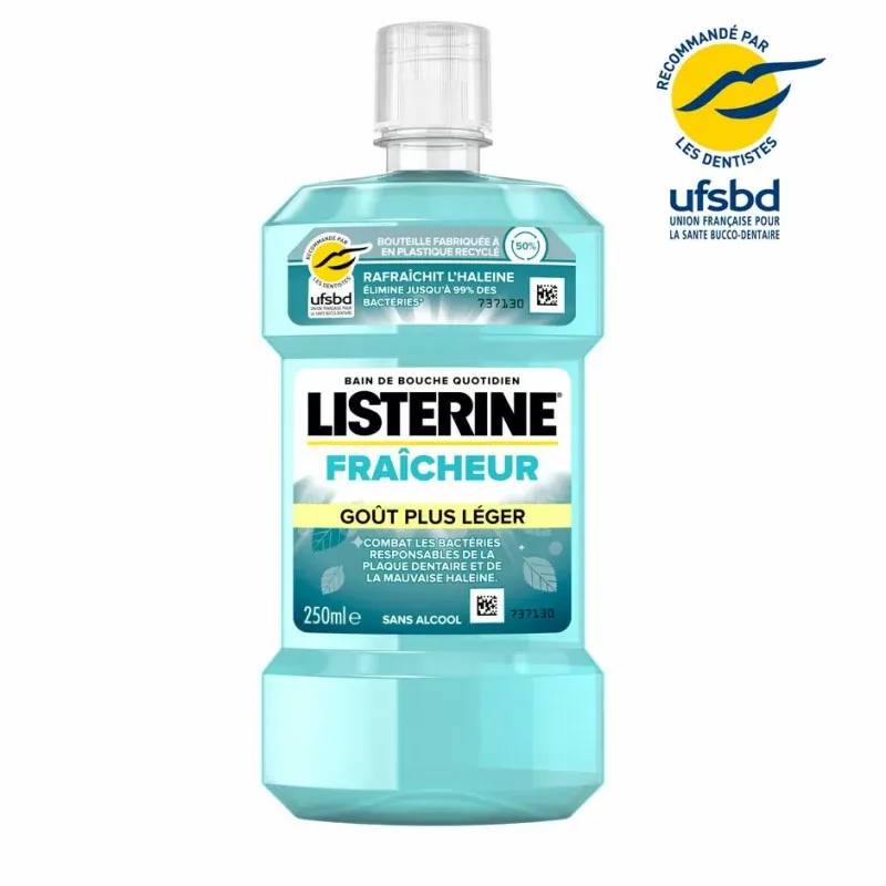 Listerine Fraîcheur Goût Plus Léger Bain de Bouche 500ml - Univers Pharmacie