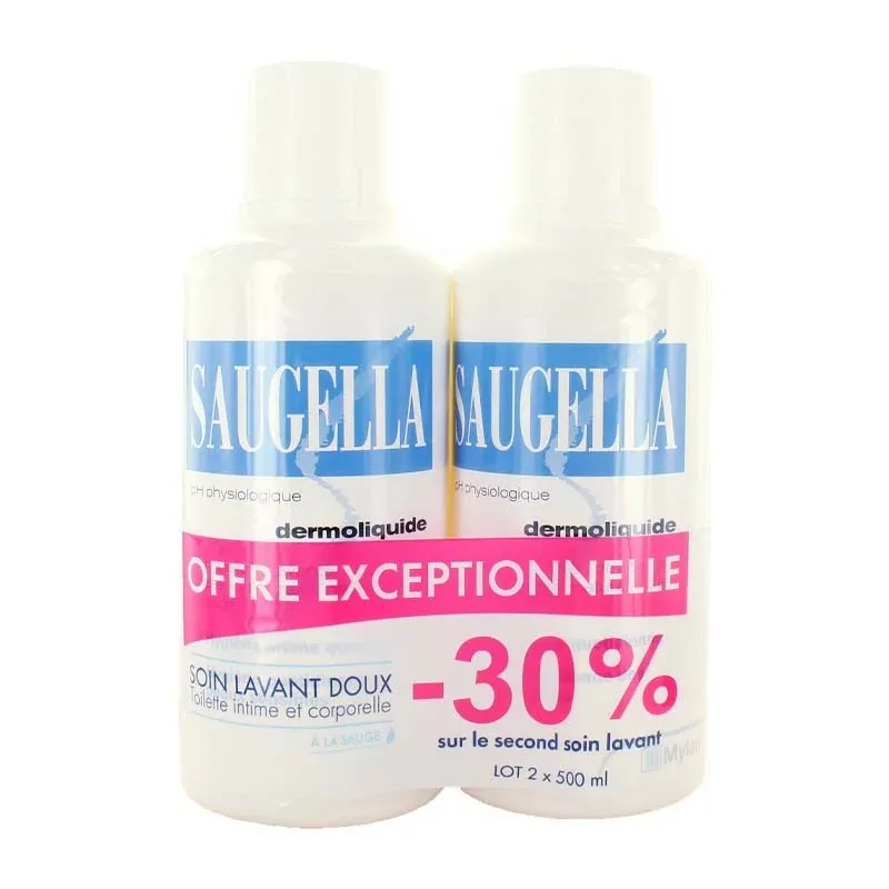 Saugella Demoliquide Soin Lavant Doux 2X500ml - Univers Pharmacie