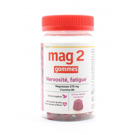 Cooper Mag 2 Goût Framboise 45 gommes - Univers Pharmacie
