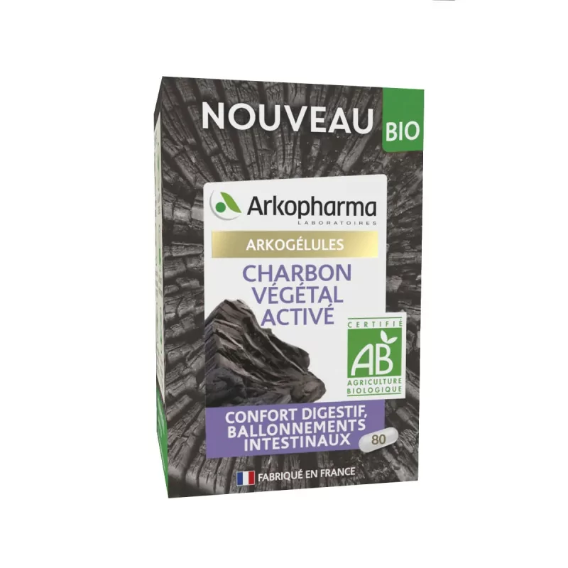 Arkopharma Arkogélules Charbon Végétal Activé Bio 80 gélules - Univers Pharmacie