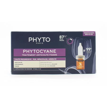 Phyto Phytocyane Traitement Antichute Femme Chute Progressive 12X5ml - Univers Pharmacie