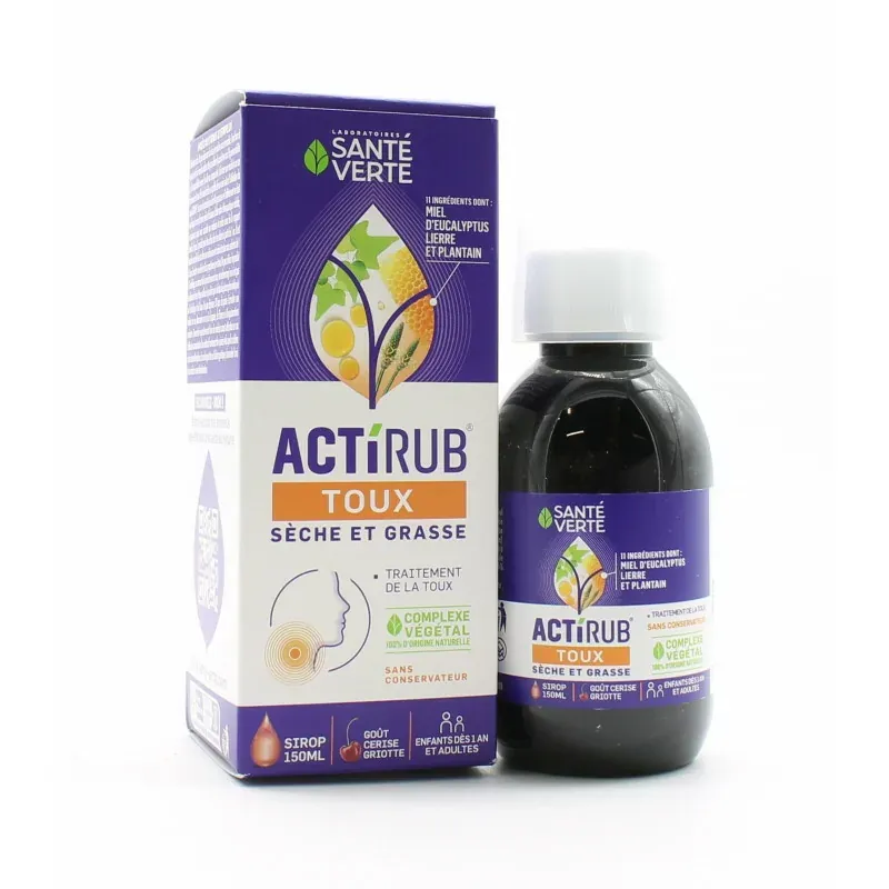 Actirub Toux Sèche et Grasse Enfants et Adultes 150ml - Univers Pharmacie